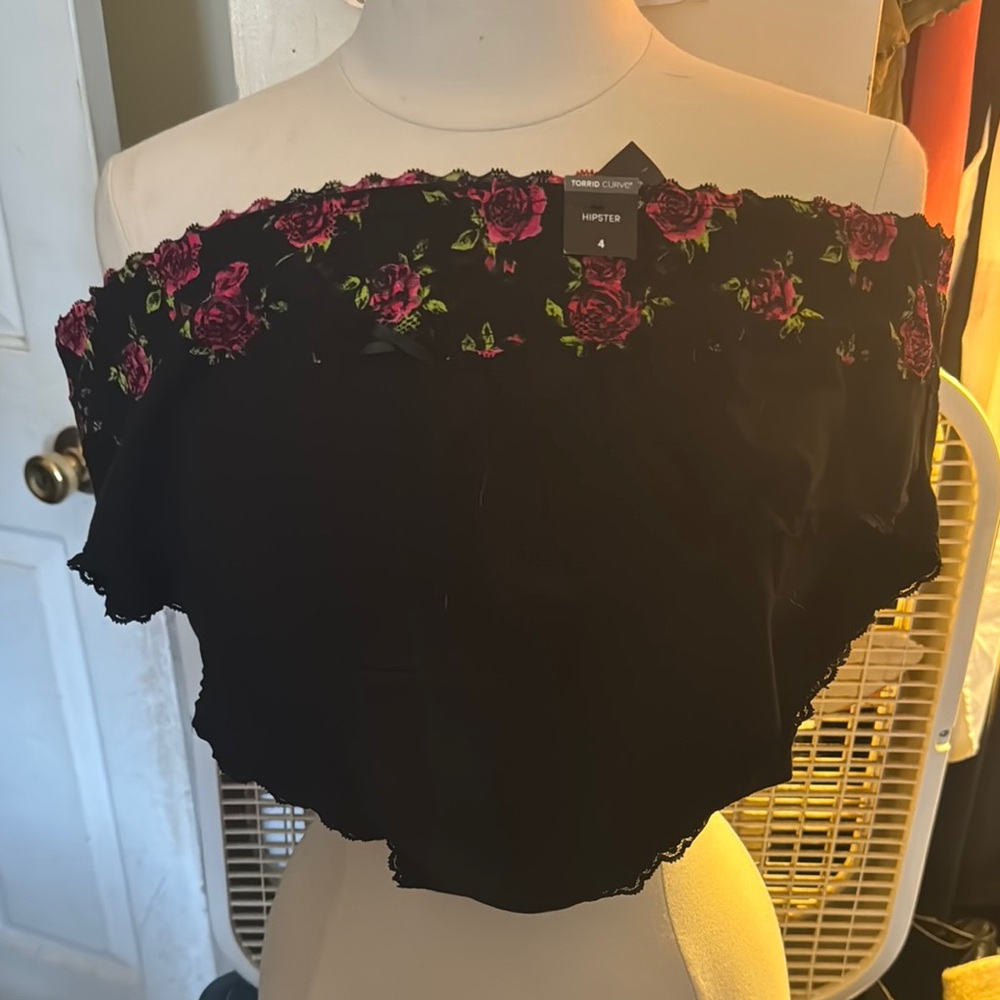 Floral and Black Panties